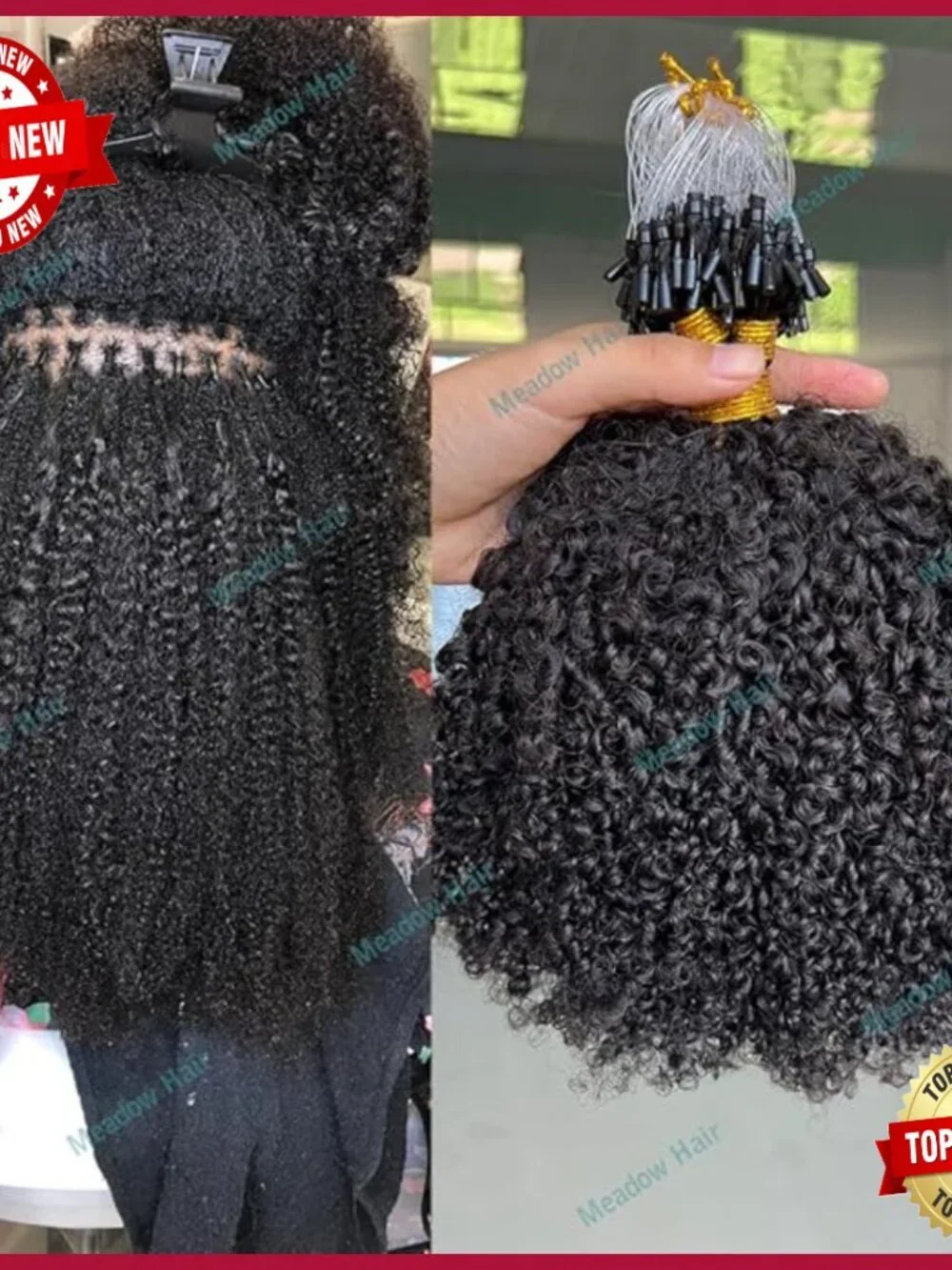Micro Loop Human Hair Extensions 12 Inch 70g Afro Kinky Curly Virgin Hair